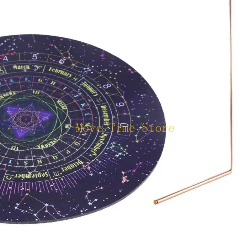 92ME Witchcraft Wiccan Altar Supply Metal Dowsing Rod Set Divination Mat Carve Divination Tool for Spiritual Guidance