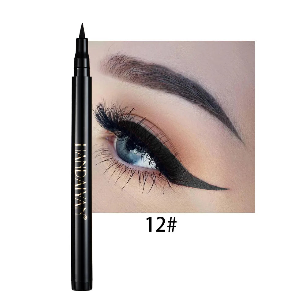 Waterproof 12 Color Liquid Eyeliner Pencil DIY Paintings Eyeliner Easy To Wear Colorful White Yellow Blue Eye Liner Pen Makeup