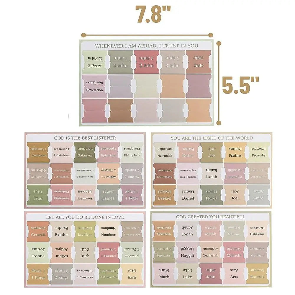 5 sheet/set Sticky Notes Bible Index Tabs Studying Bible Boho Theme Laminated Bible Tabs Morandi Index Tabs Stickers