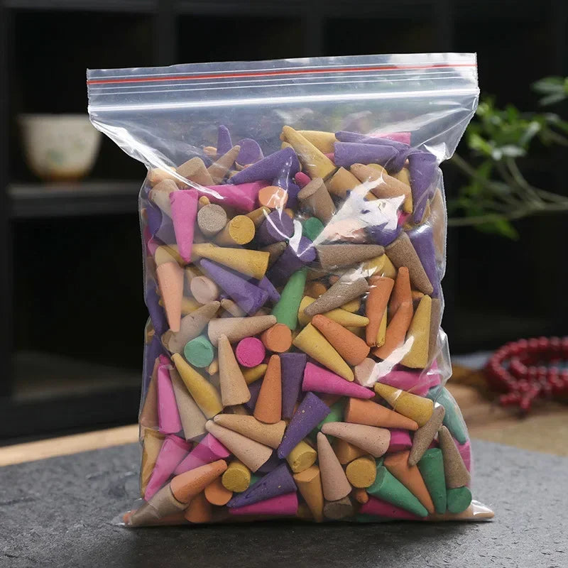 60Pcs Scented Incense Cones Anxiety Relief Fragrance Incense Cones Natural Scents Cones for Meditation Relaxation Sandalwood