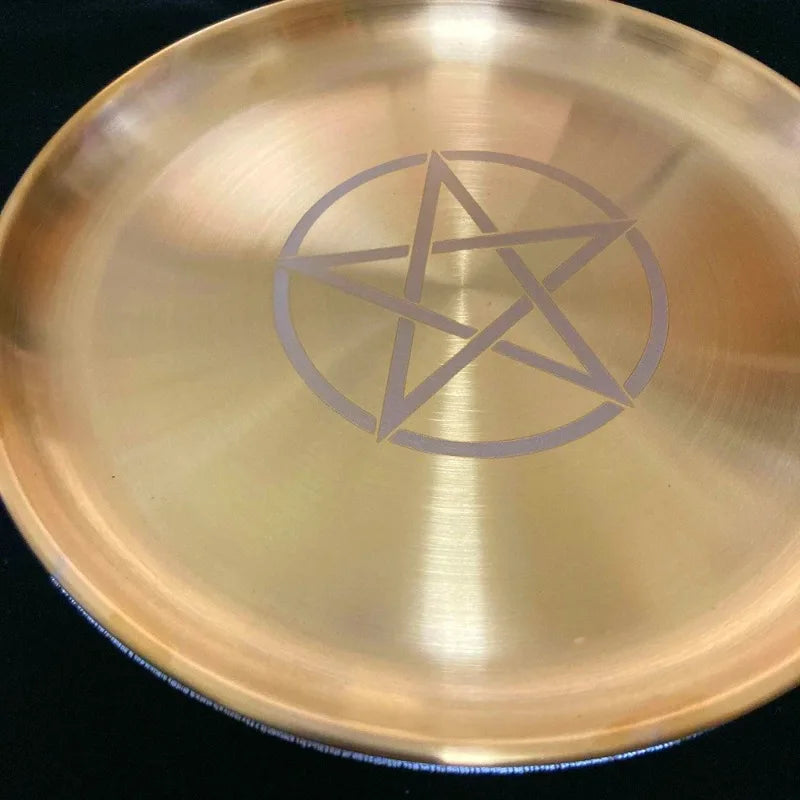 Astrology Pentagram Candlestick Table Altar Plate Candles Tile Divination Wicca Candleholder Ritual Tray witchcraft supplies
