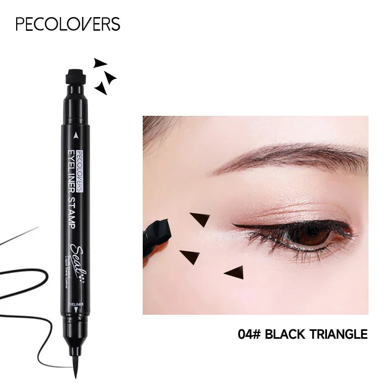 Double Head Eyeliner Stamp Seal Pen Long Lasting Fast Dry Eye Liner Liquid Black Pencil Make-up for Women Cosmetics