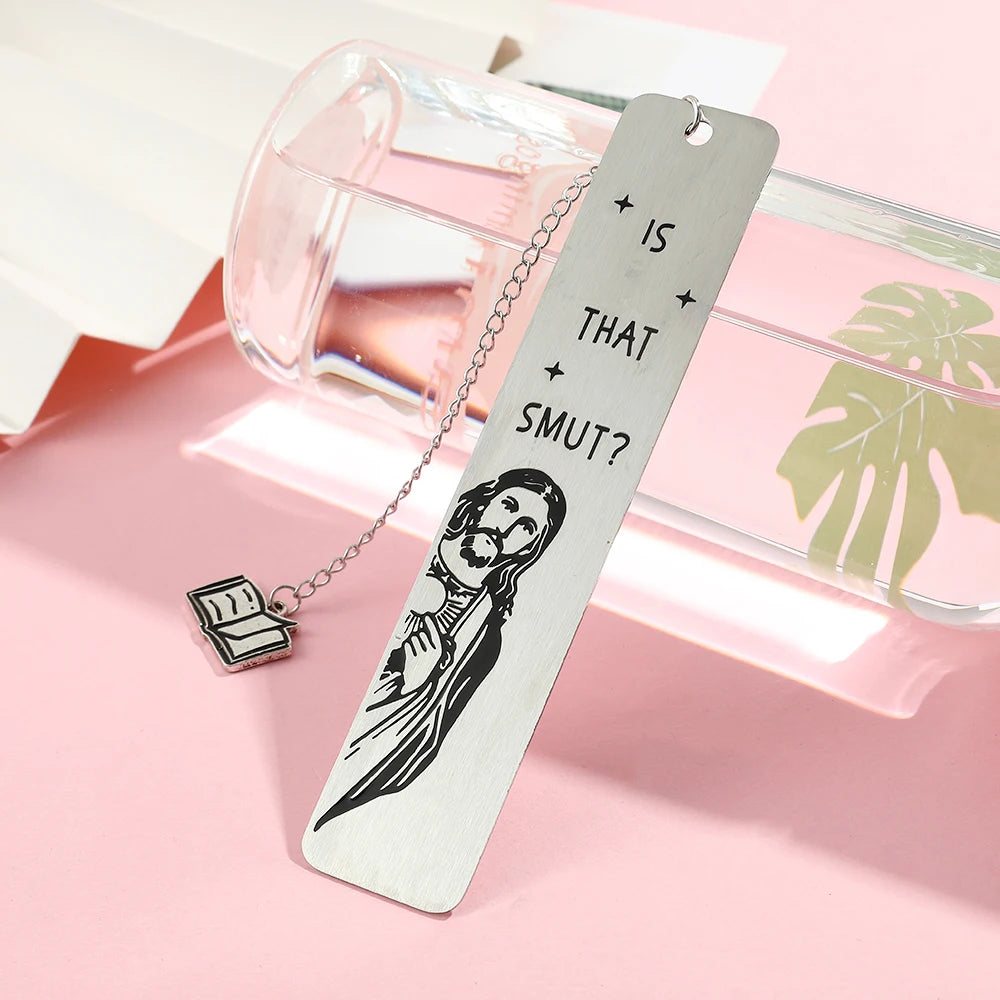 Funny Metal Bookmark With Tassel Pendant Book Lover Humor Peeking Jesus Book Marker For Page Books Readers Bookmark Gift