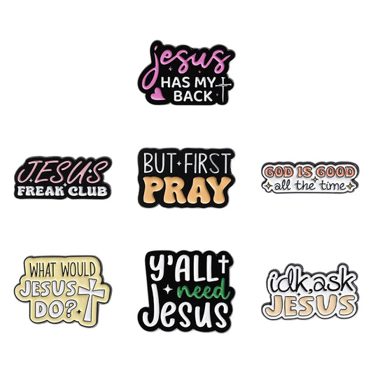 Jesus Freak Club Enamel Pin Jesus Has My Back Emblems Religion Brooches Lapel Badge Jewelry Gifts For Christian