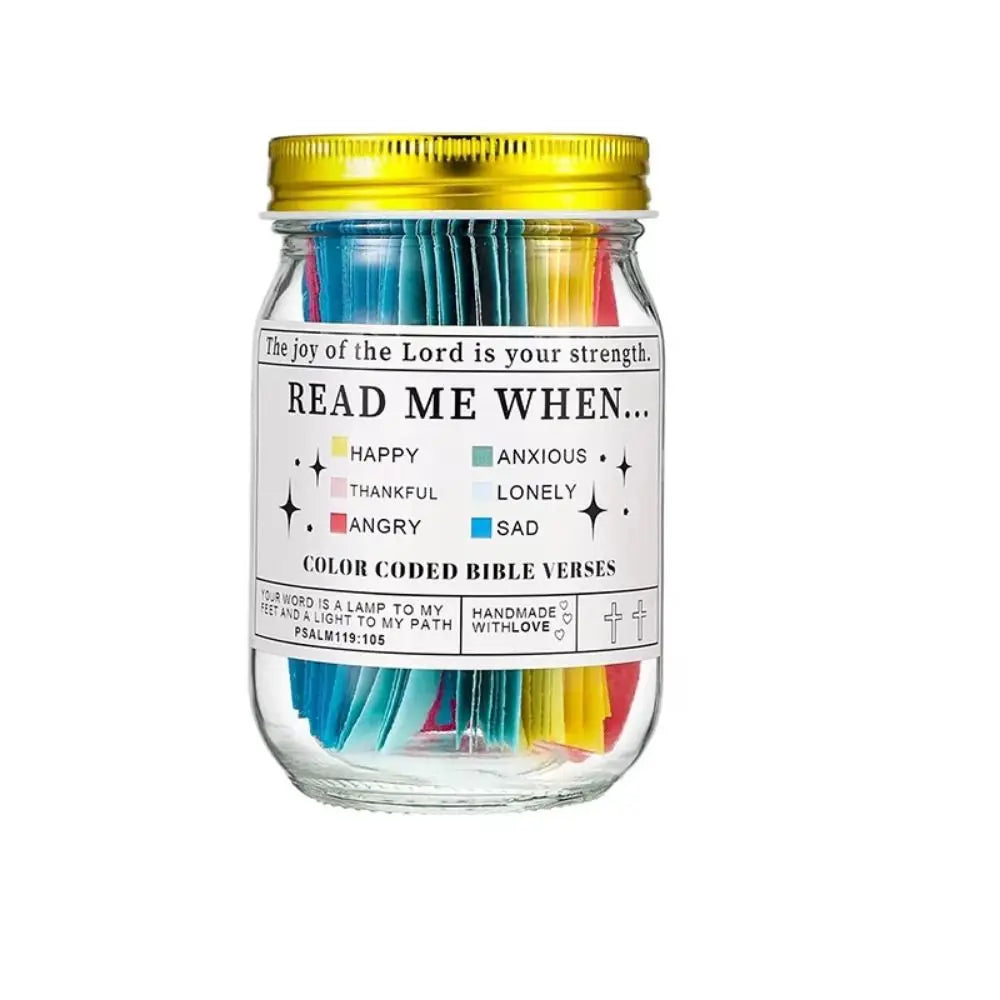Creative Bible Verse Jar Bible Notes Colorful Cards Read Me When Bottle Best Wishes Note Paper Color Coded Gratitude Jar