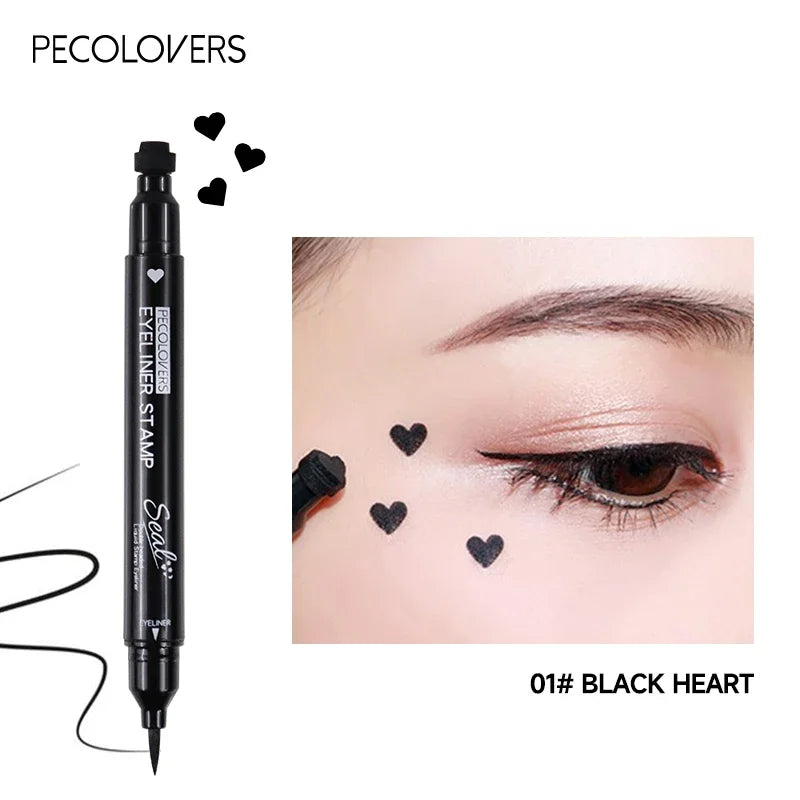 Double Head Eyeliner Stamp Seal Pen Long Lasting Fast Dry Eye Liner Liquid Black Pencil Make-up for Women Cosmetics