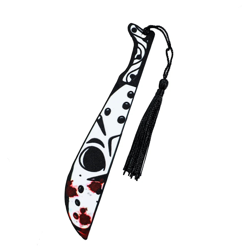 Halloween Dagger Face Ghosts Bookmark Tassels Pendant Reading Tool Stationery for Students Teachers Page Mark Punk Gifts