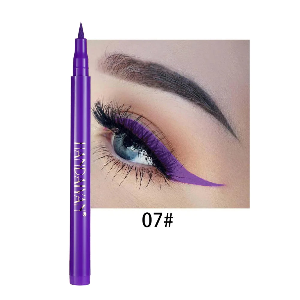 Waterproof 12 Color Liquid Eyeliner Pencil DIY Paintings Eyeliner Easy To Wear Colorful White Yellow Blue Eye Liner Pen Makeup