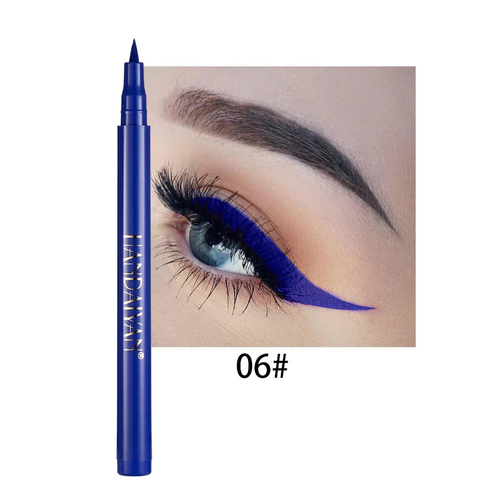 Waterproof 12 Color Liquid Eyeliner Pencil DIY Paintings Eyeliner Easy To Wear Colorful White Yellow Blue Eye Liner Pen Makeup