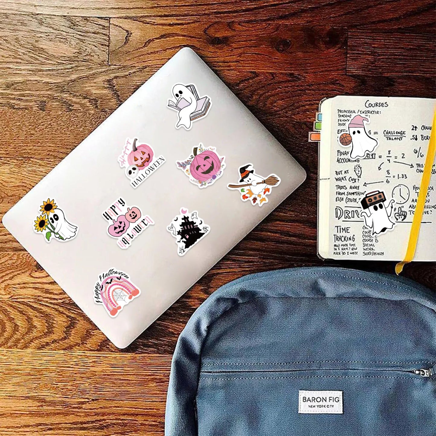 100pcs Funny Cartoon Ghost Stickers For Luggage Guitar Phone Diary Waterproof Graffiti Kids Toy DIY Cute Spooky Laptop Decals