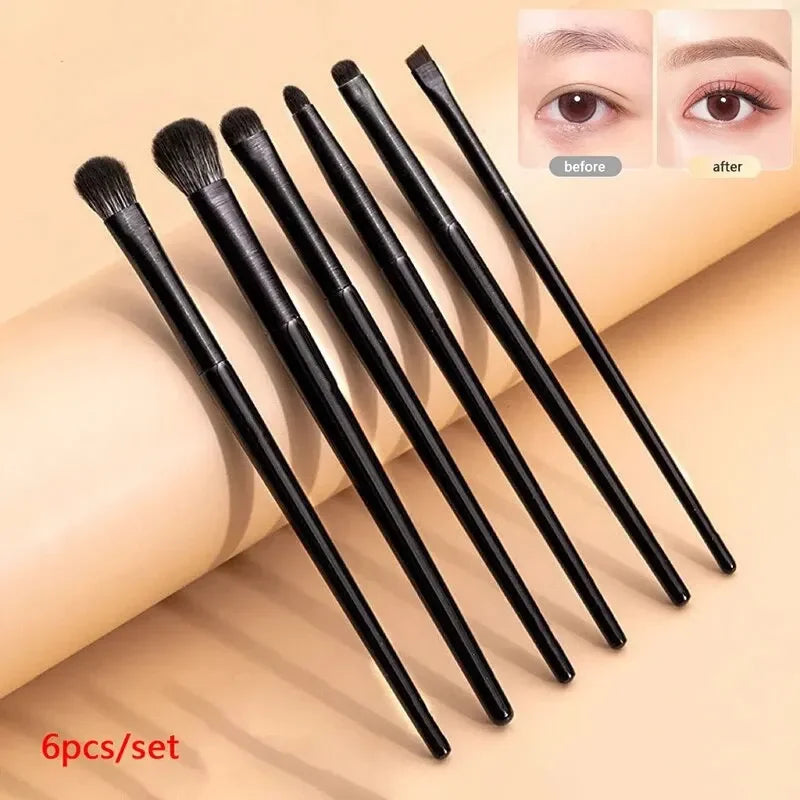 Soft Hair Eyeshadow Brush 6-piece Eye Makeup Smudged Lying Silkworm Eyeliner Blade Eye Detail Small Makeup Brush