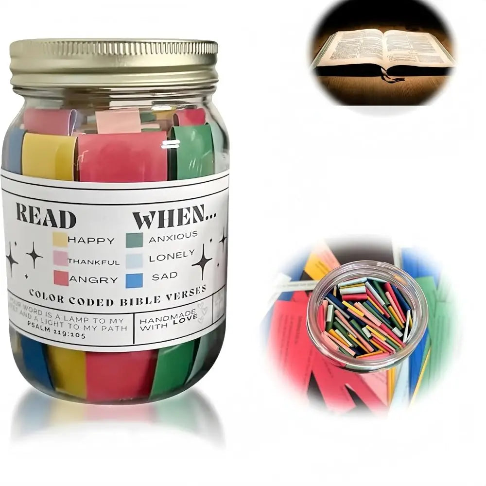 Creative Bible Verse Jar Bible Notes Colorful Cards Read Me When Bottle Best Wishes Note Paper Color Coded Gratitude Jar