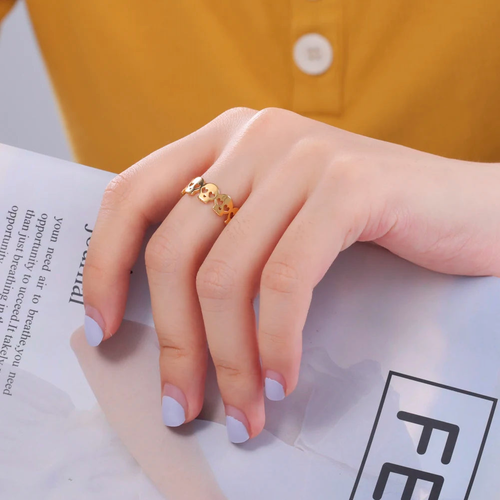 Amaxer Punk Skull Ring Retro Cool  for Men and Women Horror  Rock Gothic Gathering Charm Party Gift Accessories Jewelry