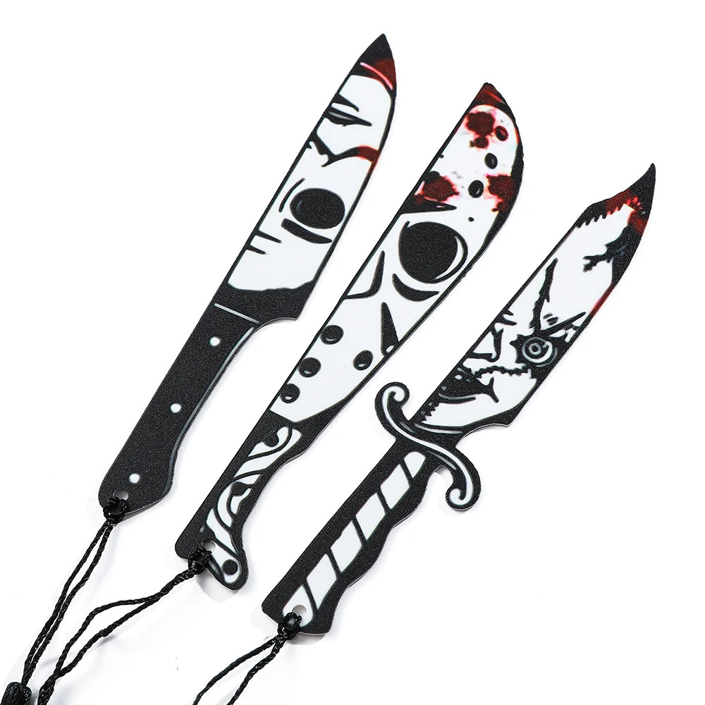 Halloween Dagger Face Ghosts Bookmark Tassels Pendant Reading Tool Stationery for Students Teachers Page Mark Punk Gifts