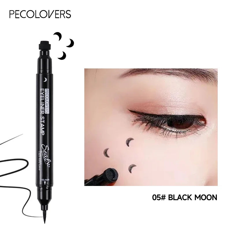 Double Head Eyeliner Stamp Seal Pen Long Lasting Fast Dry Eye Liner Liquid Black Pencil Make-up for Women Cosmetics