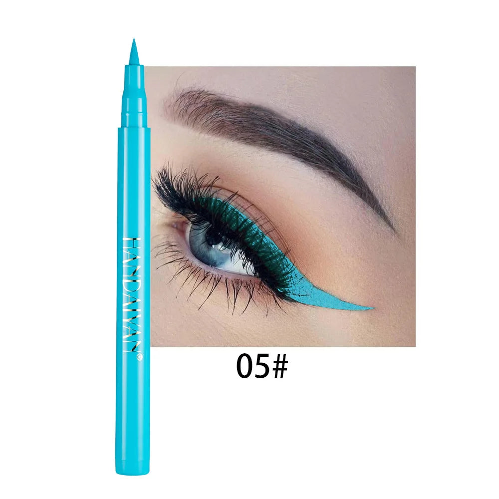 Waterproof 12 Color Liquid Eyeliner Pencil DIY Paintings Eyeliner Easy To Wear Colorful White Yellow Blue Eye Liner Pen Makeup