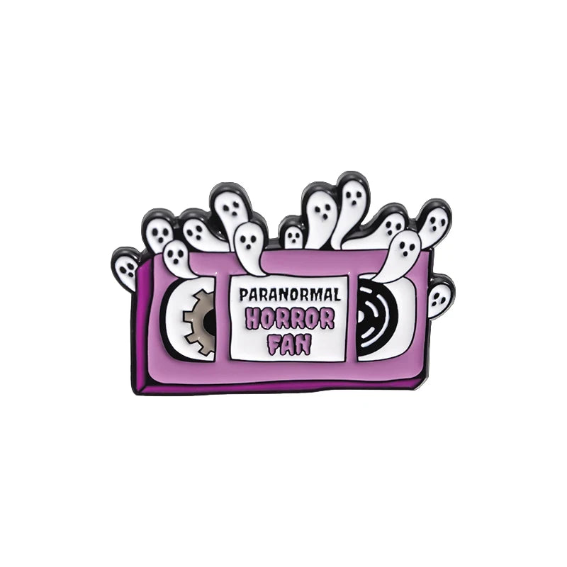 Paranormal Horror Fan Enamel Pin Custom Snacks Spooky Movies Brooch Lapel Badge Halloween Jewelry Gift For Friends
