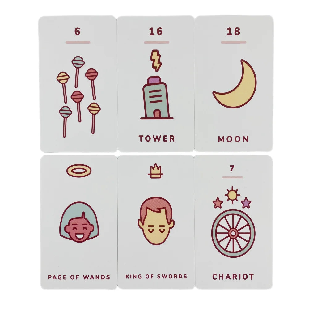 Kawaii Tarot Cards A 78 Deck Of Magic And Cute Oracle English Visions Divination Edition Borad Playing Games