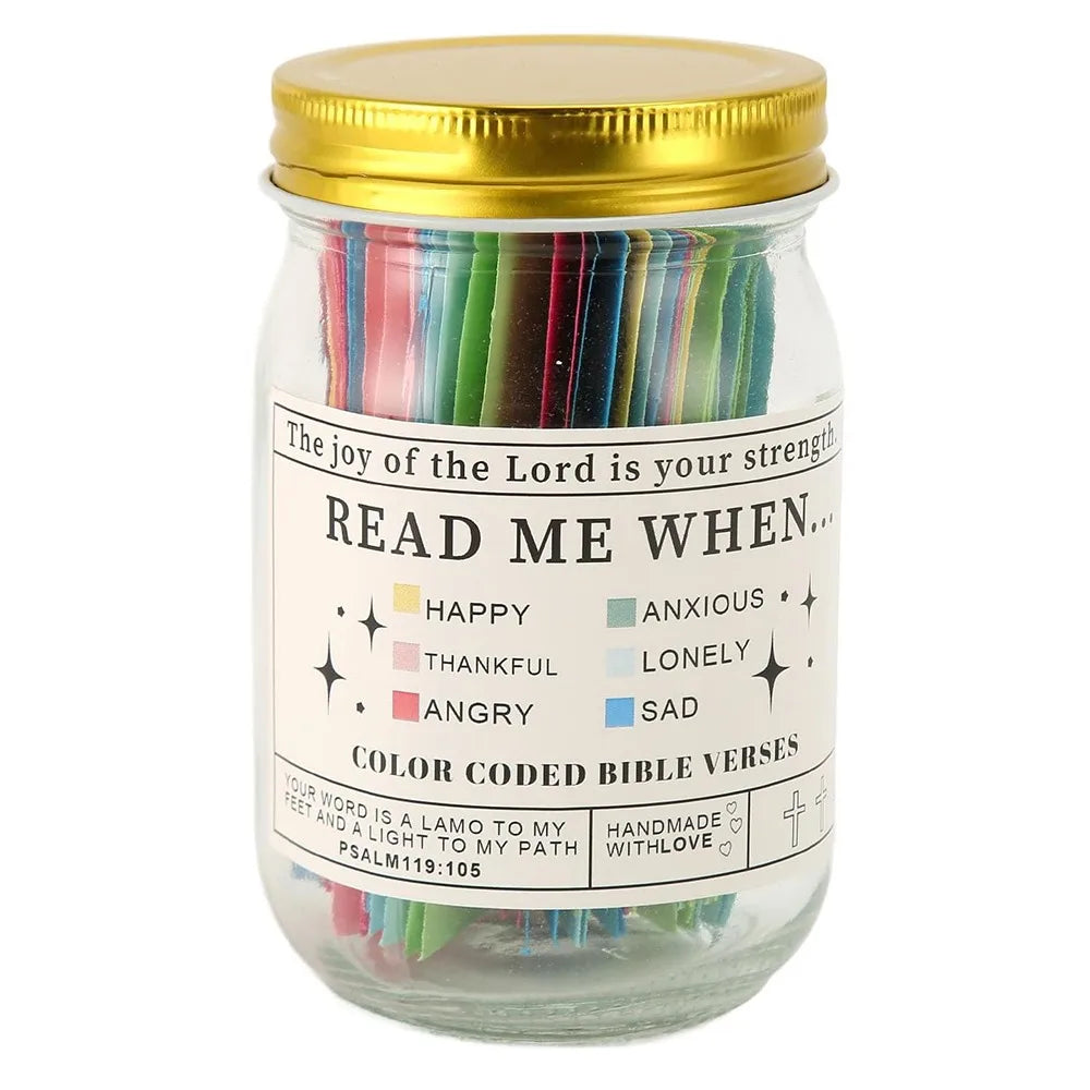 Creative Bible Verse Jar Bible Notes Colorful Cards Read Me When Bottle Best Wishes Note Paper Color Coded Gratitude Jar