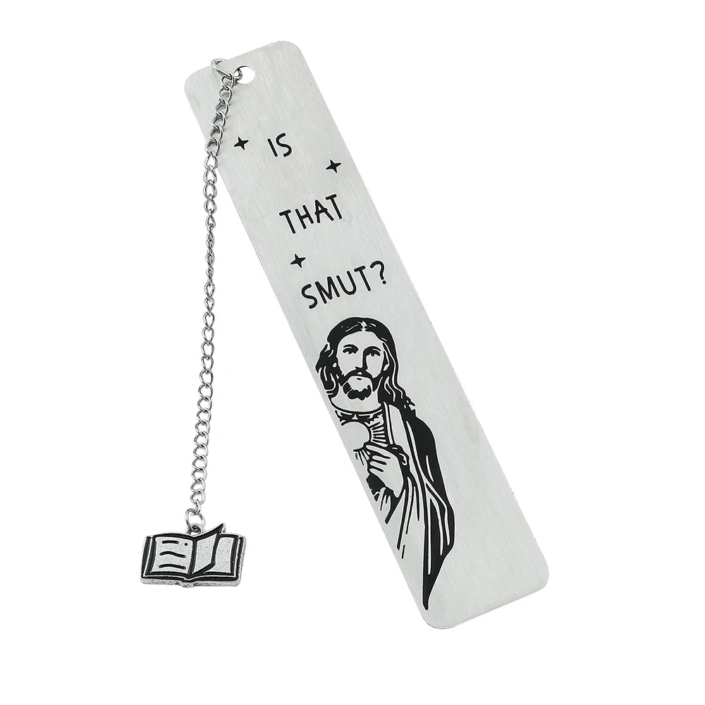 Funny Metal Bookmark With Tassel Pendant Book Lover Humor Peeking Jesus Book Marker For Page Books Readers Bookmark Gift