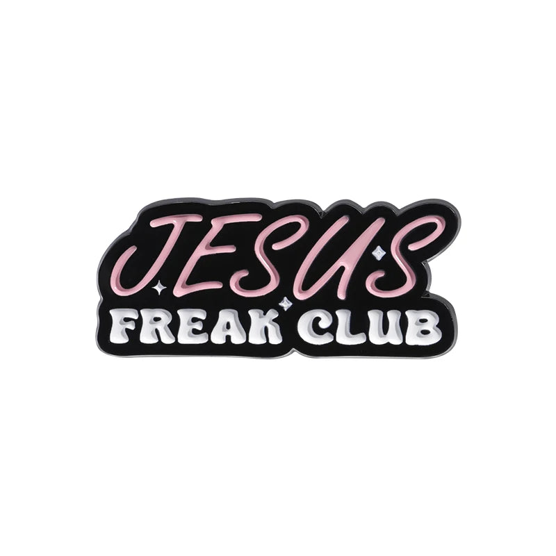 Jesus Freak Club Enamel Pin Jesus Has My Back Emblems Religion Brooches Lapel Badge Jewelry Gifts For Christian