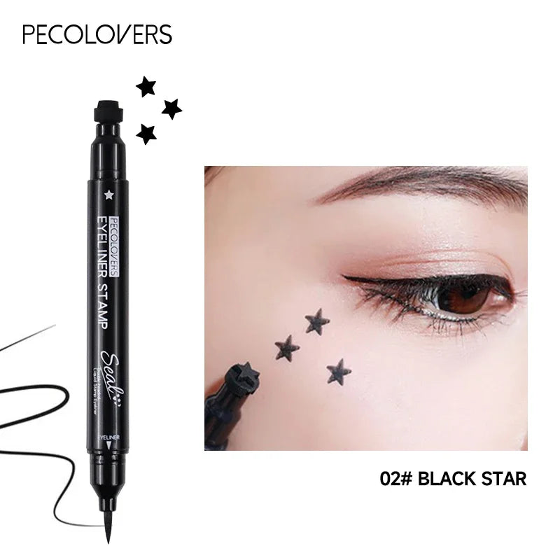 Double Head Eyeliner Stamp Seal Pen Long Lasting Fast Dry Eye Liner Liquid Black Pencil Make-up for Women Cosmetics