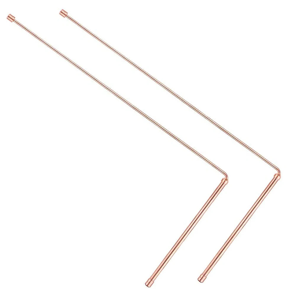2X 99.9% Pure Copper Dowsing Sticks- Metal Detector Rod Copper Probe For Water Gold Finding Treasure Hunting Divination Tools