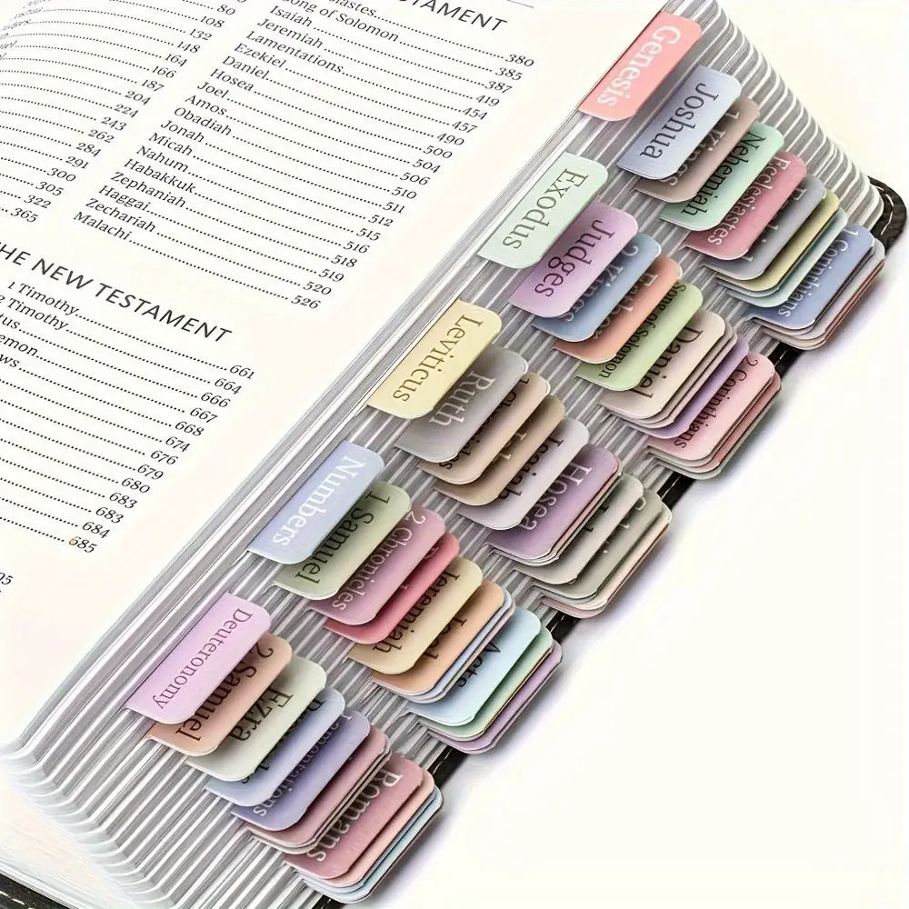 5 sheet/set Sticky Notes Bible Index Tabs Studying Bible Boho Theme Laminated Bible Tabs Morandi Index Tabs Stickers