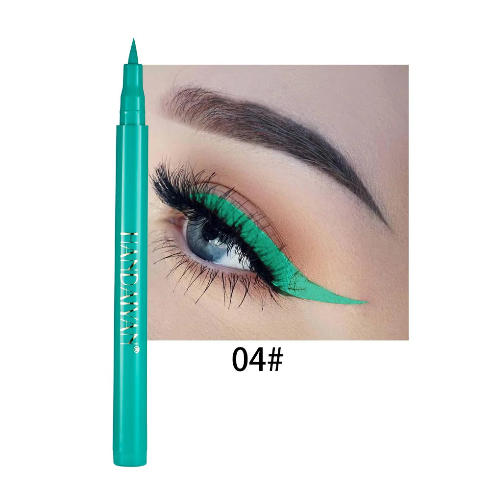 Waterproof 12 Color Liquid Eyeliner Pencil DIY Paintings Eyeliner Easy To Wear Colorful White Yellow Blue Eye Liner Pen Makeup