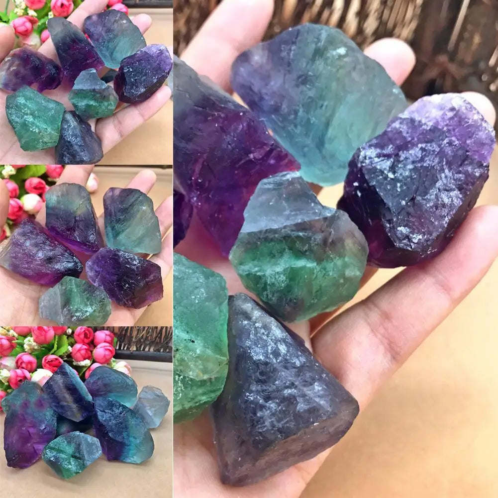 Natural Material Rainbow Fluorite Crystal Coarse Stone Specimen Healing Crystal Love Natural Stone And Mineral Fish Tank