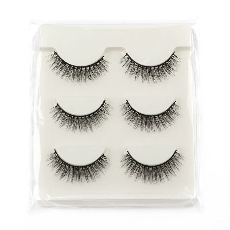 SHIDISHANGPIN Half Lashes 3/10 Pairs Soft Natural Cat Eye Lashes Handmade Reusable False Eyelashes Make up Tools Faux Cils