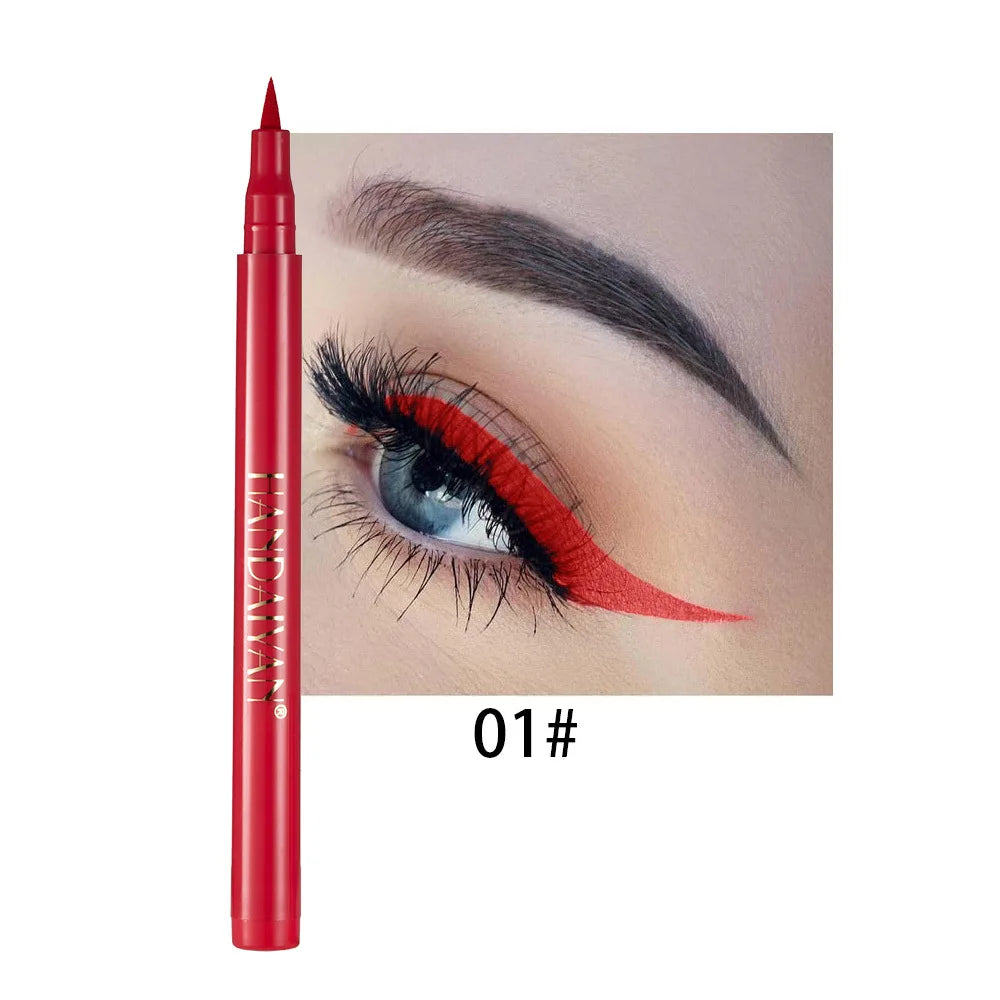 Waterproof 12 Color Liquid Eyeliner Pencil DIY Paintings Eyeliner Easy To Wear Colorful White Yellow Blue Eye Liner Pen Makeup