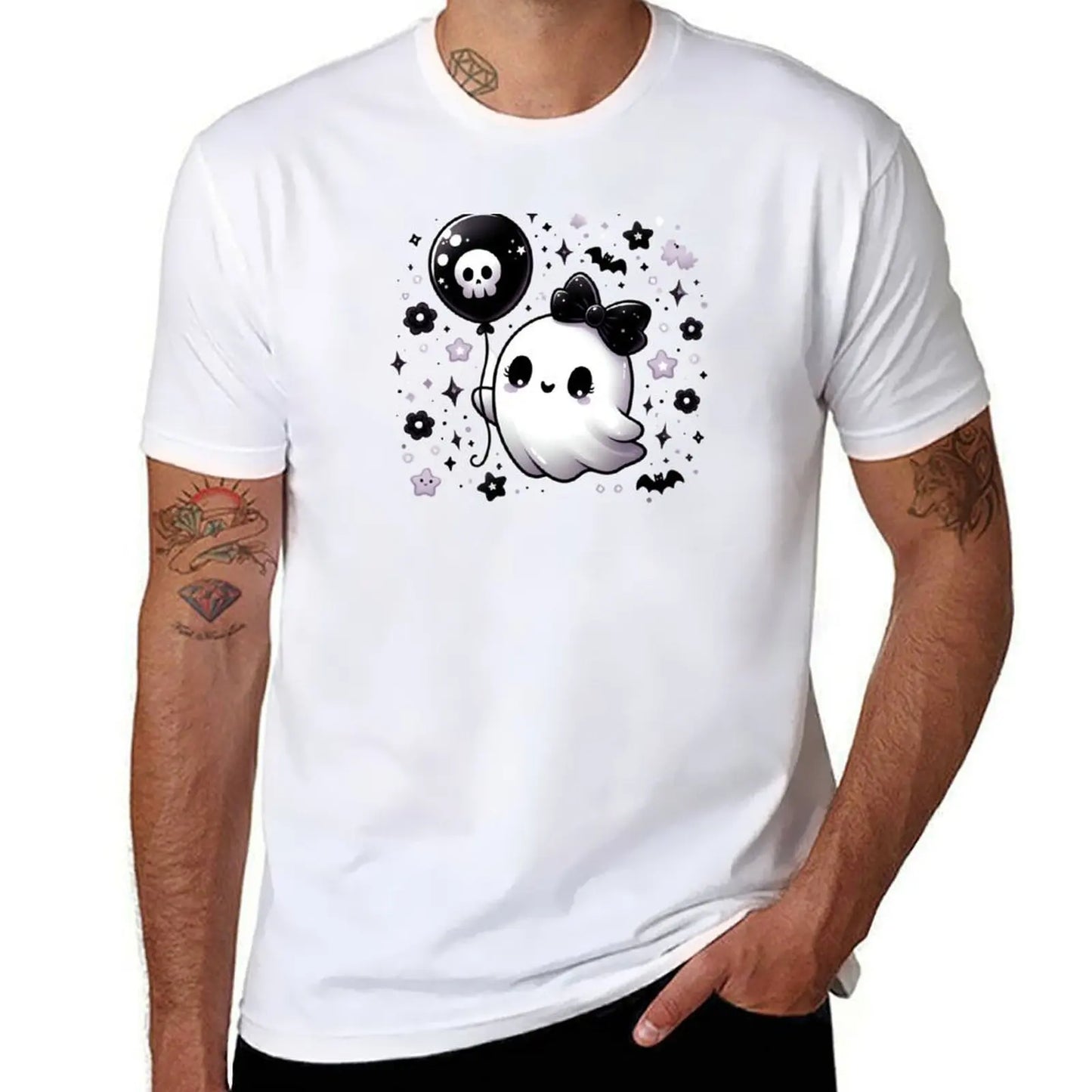 Kawaii Goth Ghost – Cute and Spooky Halloween Vibes T-Shirt oversize t-shirts man luxury t-shirt summer clothes Men's t-shirt