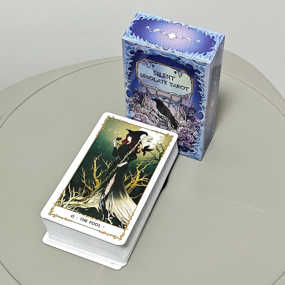 Silent Desolate Tarot Deck 78 Pcs Cartoon Tarot Cards Based on Rider System - 10.3*6cm