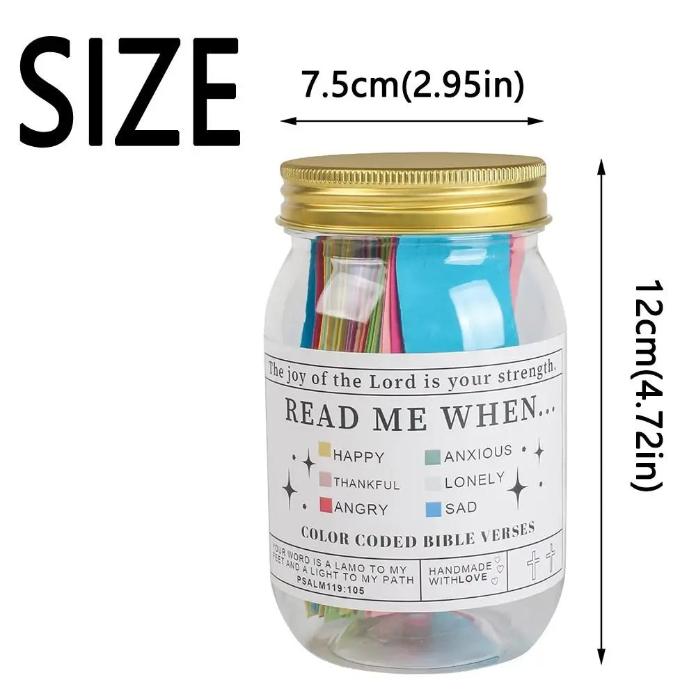 Creative Bible Verse Jar Bible Notes Colorful Cards Read Me When Bottle Best Wishes Note Paper Color Coded Gratitude Jar