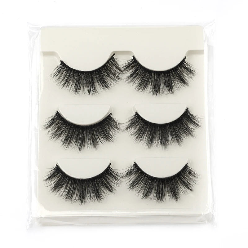 SHIDISHANGPIN Half Lashes 3/10 Pairs Soft Natural Cat Eye Lashes Handmade Reusable False Eyelashes Make up Tools Faux Cils