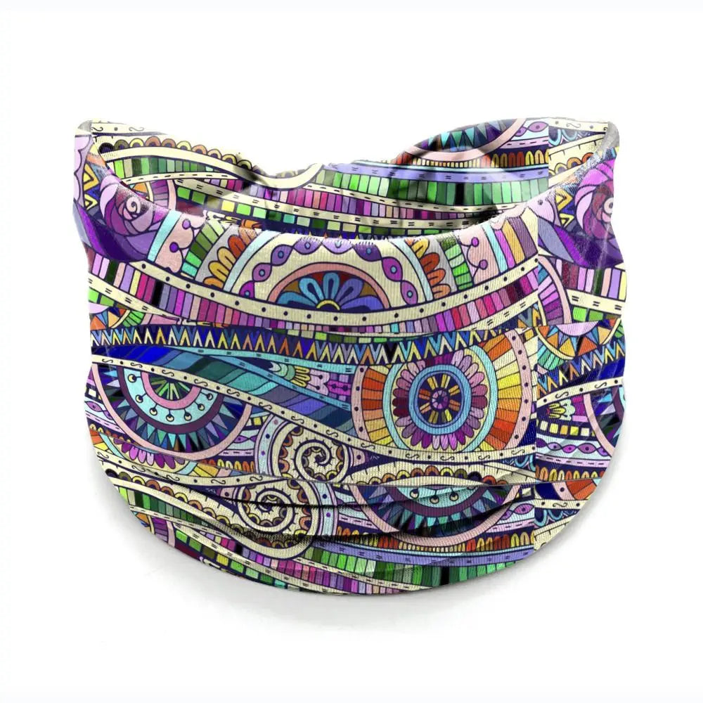 New Elastic Wide Headbands Vintage Knot Boho Turban Star Printed Wide Brim Printed Headscarf Yoga