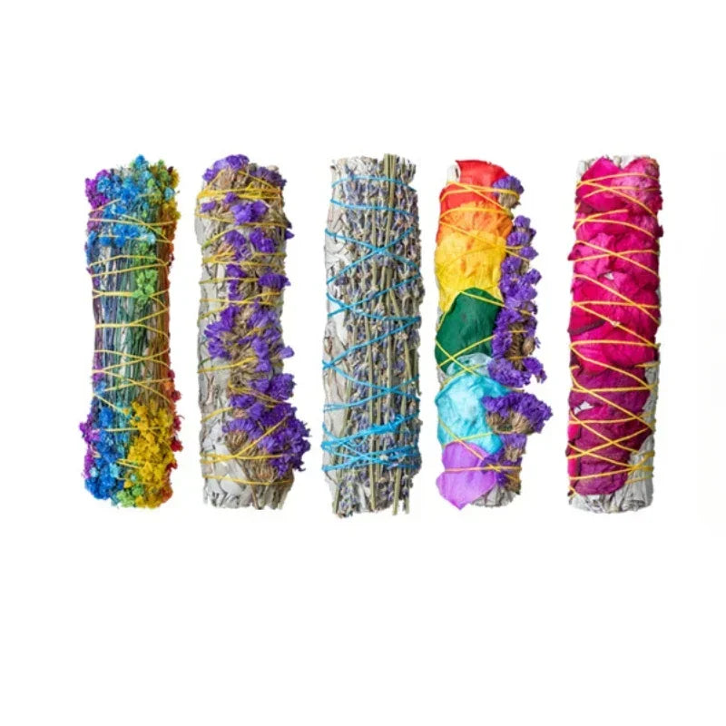 1pcs Incense White Sage Bundle Smudge Sticks Home Purification Smoky Grass Cleaning Reiki Meditation Energy Cleansing Bundles