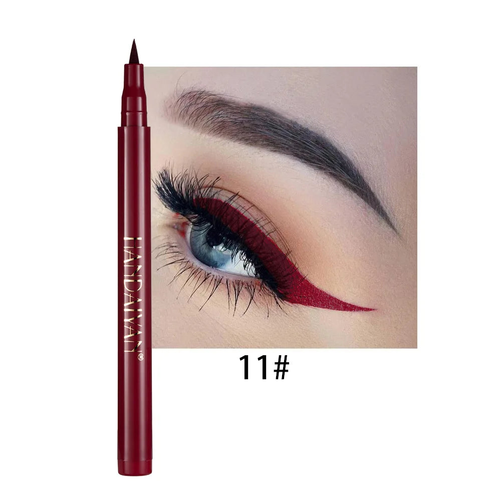 Waterproof 12 Color Liquid Eyeliner Pencil DIY Paintings Eyeliner Easy To Wear Colorful White Yellow Blue Eye Liner Pen Makeup