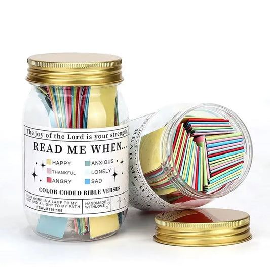 Creative Bible Verse Jar Bible Notes Colorful Cards Read Me When Bottle Best Wishes Note Paper Color Coded Gratitude Jar