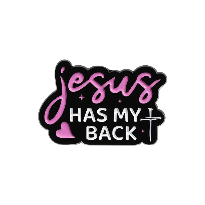 Jesus Freak Club Enamel Pin Jesus Has My Back Emblems Religion Brooches Lapel Badge Jewelry Gifts For Christian