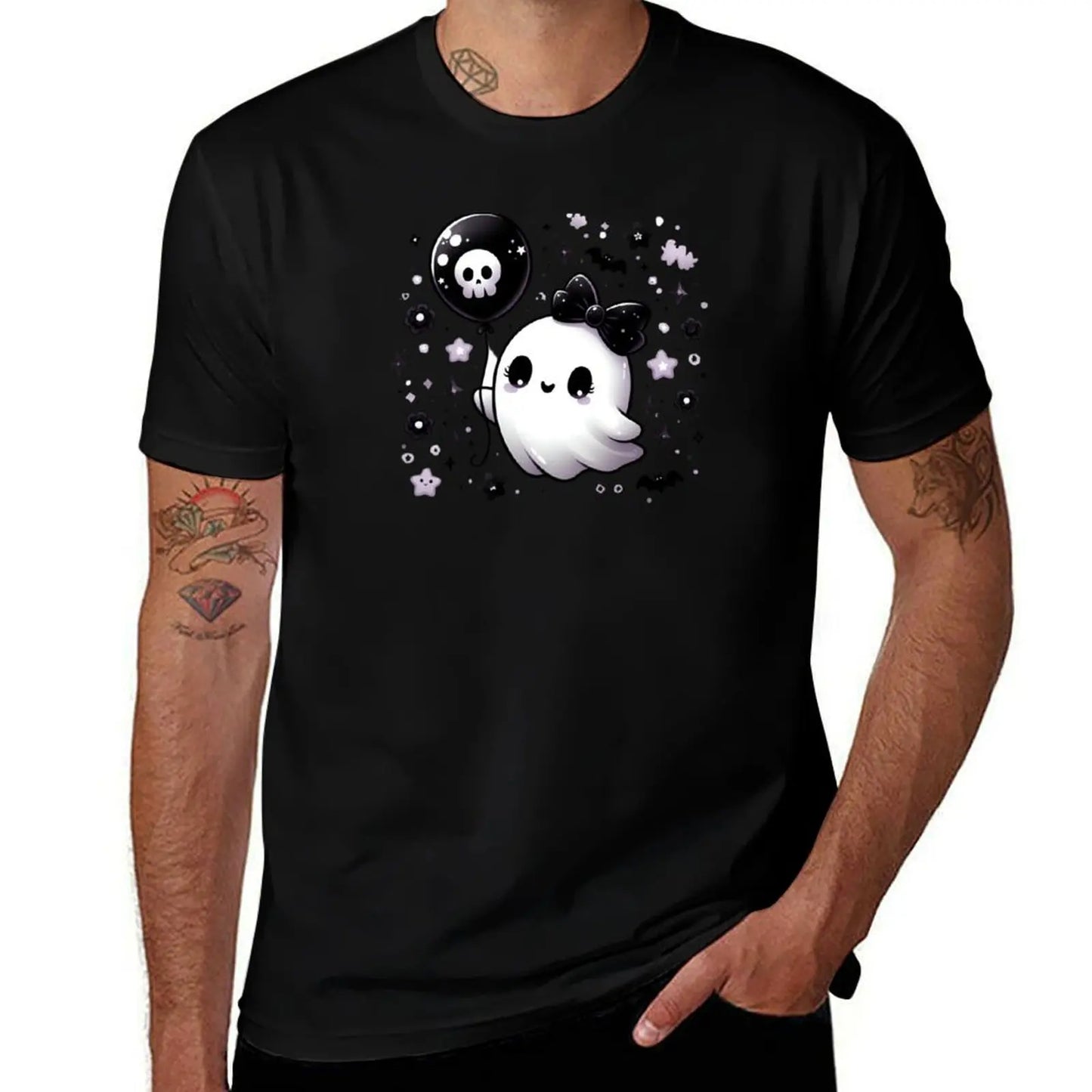 Kawaii Goth Ghost – Cute and Spooky Halloween Vibes T-Shirt oversize t-shirts man luxury t-shirt summer clothes Men's t-shirt