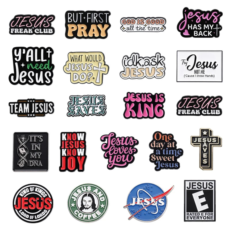 Jesus Freak Club Enamel Pin Jesus Has My Back Emblems Religion Brooches Lapel Badge Jewelry Gifts For Christian