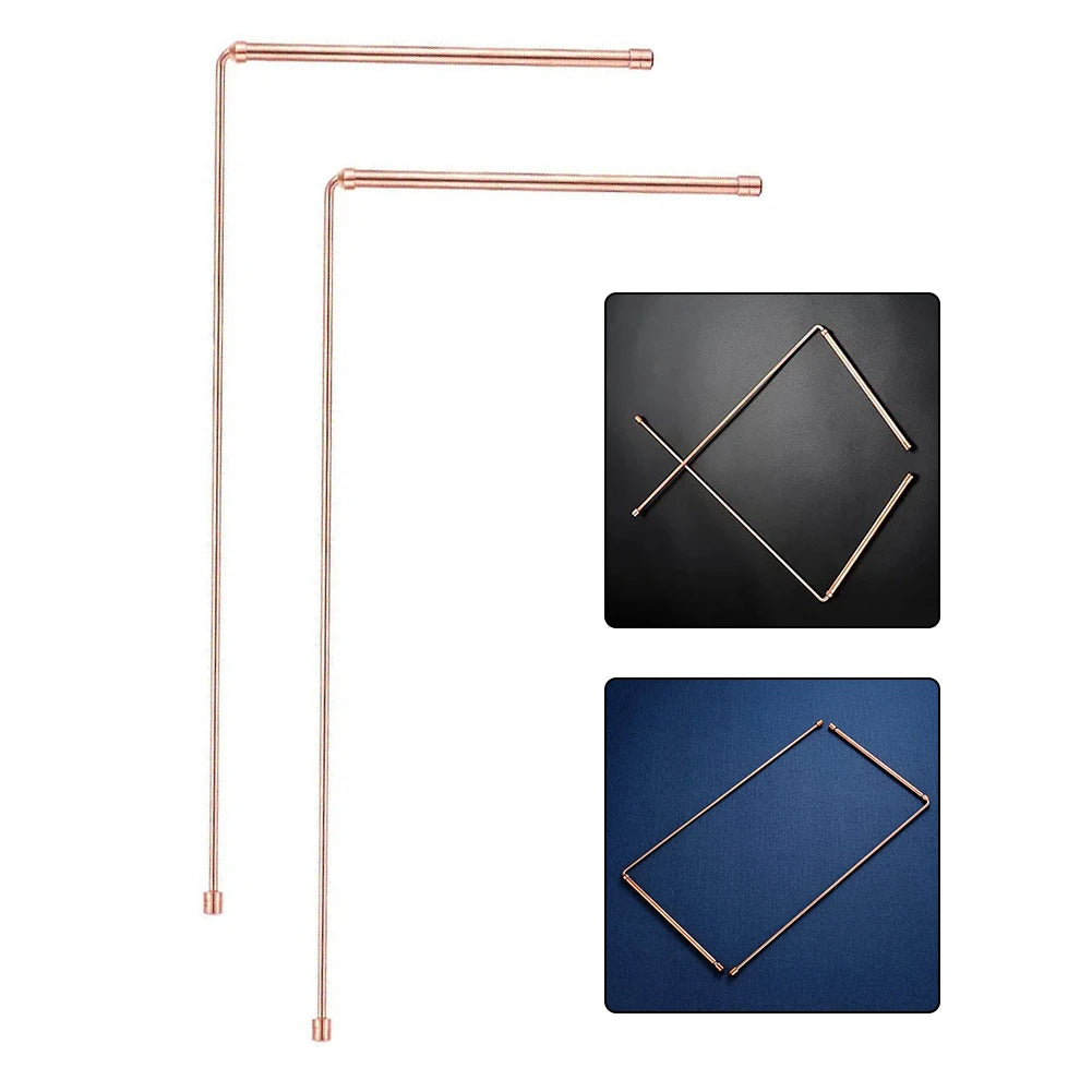 2X 99.9% Pure Copper Dowsing Sticks- Metal Detector Rod Copper Probe For Water Gold Finding Treasure Hunting Divination Tools
