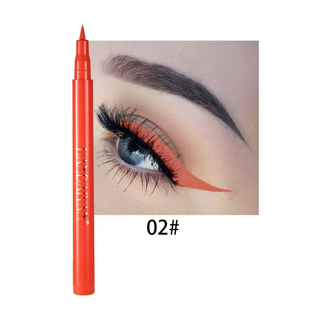 Waterproof 12 Color Liquid Eyeliner Pencil DIY Paintings Eyeliner Easy To Wear Colorful White Yellow Blue Eye Liner Pen Makeup