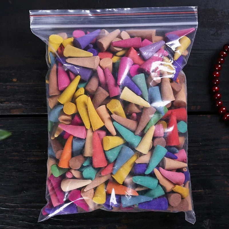 60Pcs Scented Incense Cones Anxiety Relief Fragrance Incense Cones Natural Scents Cones for Meditation Relaxation Sandalwood