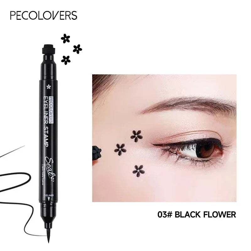 Double Head Eyeliner Stamp Seal Pen Long Lasting Fast Dry Eye Liner Liquid Black Pencil Make-up for Women Cosmetics
