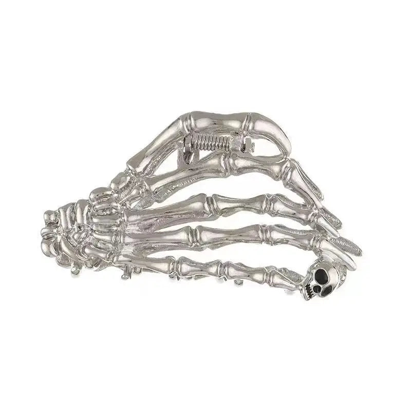 Retro Y2K Skull shaped Hair Claw Clip - Solid Color Hair Claw Clip Women's ponytail stabilizer Halloween accessory for daily use