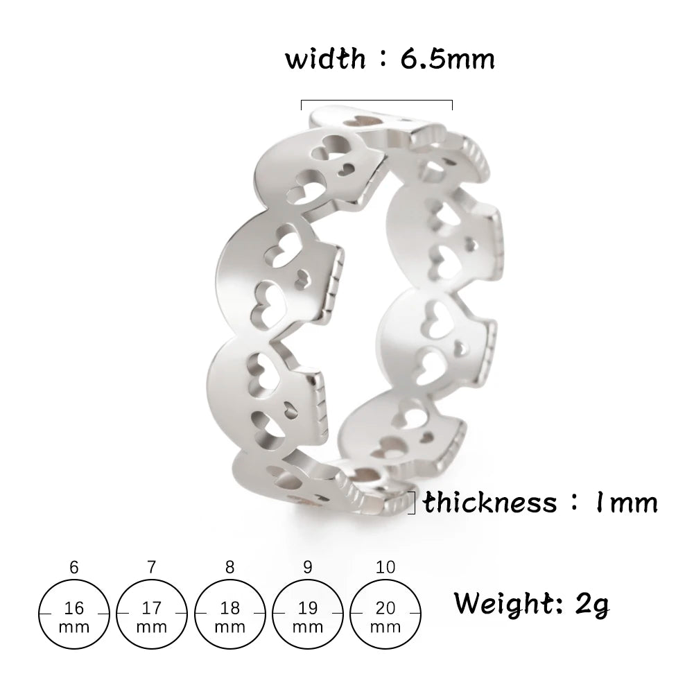 Amaxer Punk Skull Ring Retro Cool  for Men and Women Horror  Rock Gothic Gathering Charm Party Gift Accessories Jewelry