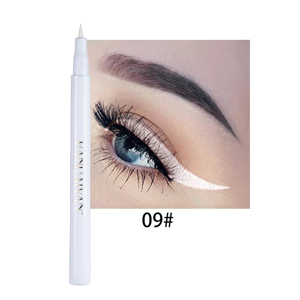 Waterproof 12 Color Liquid Eyeliner Pencil DIY Paintings Eyeliner Easy To Wear Colorful White Yellow Blue Eye Liner Pen Makeup